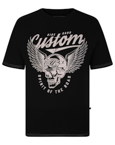 KAM Customs T-Shirt mit Totenkopf-Print, Schwarz